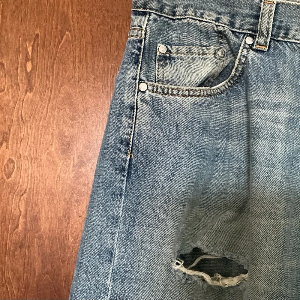 Lacoste Jeans Vintage 36x31 Relaxed 100% Cotton Distressed Denim USA Made